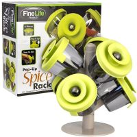 Набір для зберігання спецій і трав Pop Up Spice Rack з силіконовими кришечками, Набір контейнерів органайзер на 6 контейнерів у вигляді дерева