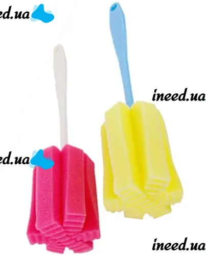 Універсальна губка з довгою ручкою Sponge Cleaning Remiling для миття пляшок і високих склянок, Кухонна убчатая щітка для чищення посуду
