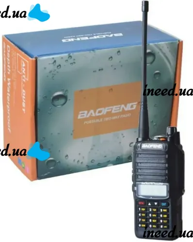 Двухдиапазонная рация радиоприемник Baofeng UV-9R Plus 8W на 128 каналов до 10 км, Цифровая радиостанция с гарнитурой и встроенным FM радио Черная