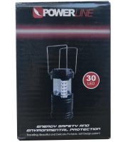 Світлодіодний кемпінговий ліхтар Power Line WF86 30LED від батарейок 3W, розкладна лампа ліхтарик на батарейках для аварійного освітлення 3Вт Чорний