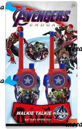 Дитячий набір з 2 рацій Месники Walkie Talkie Avengers 1568-1 на батарейках до 3м, Дитячі рації 2 шт Супергерої для зв'язку зі звуковими ефектами
