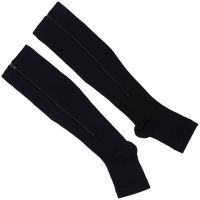 Компрессионные гольфы от варикоза Zip Sox, облегающие лечебные чулки, носки для фиксации лодыжек Зип Сокс со змейкой, Черные S/M, L/XL