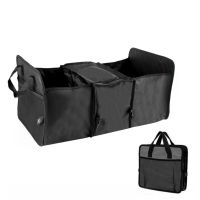 Folding Bag Organizer Trunk Organizer & Cooler in the trunk of the car, Folding nylon container with a thermal compartment, Refrigerator organizer in the car