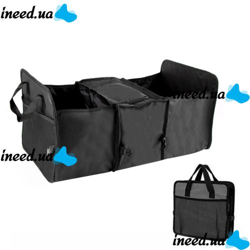 Folding Bag Organizer Trunk Organizer & Cooler in the trunk of the car, Folding nylon container with a thermal compartment, Refrigerator organizer in the car