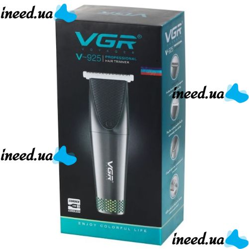 VGR V-925 cordless cordless hair clipper, Cordless trimmer shaver beard and mustache trimmer V 925 Black