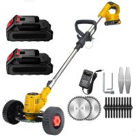Акумуляторна газонокосарка тример DeWalt DCMST156N 48v з колесами для покосу трави і кущів, Бездротова коса Деволт для стрижки газону
