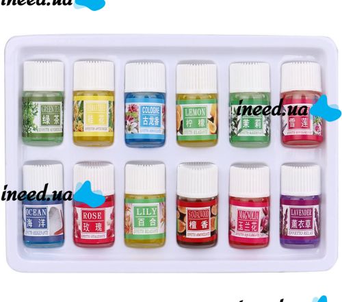 Essential Oil EOS-012 12pcs set of water-soluble essential oils with different aromas for diffuser, Essential Oil 3ml each for fragrance diffusers