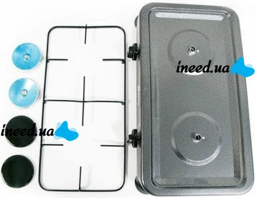 Настільний газовий таганок Domotec MS-6602 на 2 конфорки для їжі, двоконфорочна газова плита настільна варильна поверхня для балонного газу