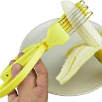 Ножницы-слайсер Bananenschneider ножницы для нарезки бананов, ручной кухонный слайсер, бананорезка из пищевого пластика для кухни Желтая