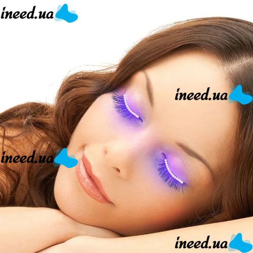 Накладні світлодіодні накладки для підсвічування вій LED RGB Lashes підсвічування очей, що світяться вії для фотосесії та вечірок від батарейки