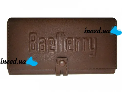 Чоловічий шкіряний гаманець клатч Baellerry Guero S1393 Brown для зберігання кредитних карт монет на змійці, чоловіче портмоне для купюр Коричневий
