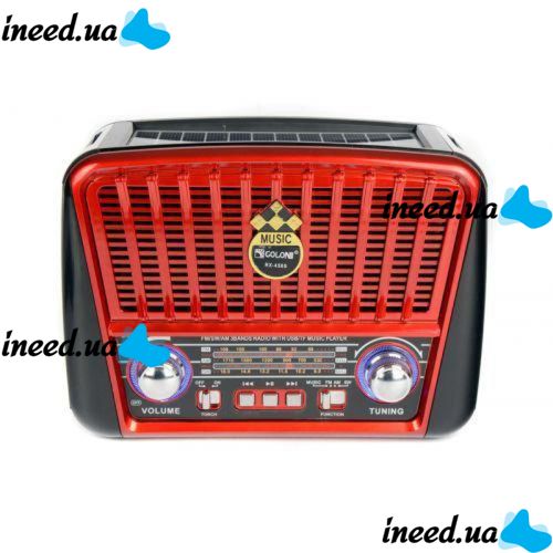 Portable Radio Receiver - MP3 Speaker Golon RX-456S Solar with Solar Panel