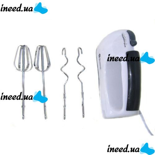 Manual mixer with Domotec MS-1366 bowl with nozzles and 2L bowl for whipping and dough, Electric Kitchen Mixer with stand MS 1366 White