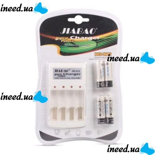 Charger with AAA Batteries Jiabao Digital Charger JB-212 AA/AAA