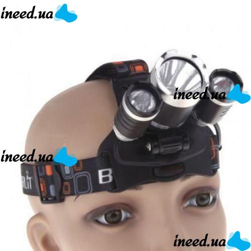 Bailong RJ-3000 T6 3 Led Bailong RJ-3000 T6 3 in 1 LED Triple Cordless RJ3000 Head Mounted Flashlight