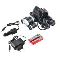 Bailong RJ-3000 T6 3 Led Bailong RJ-3000 T6 3 in 1 LED Triple Cordless RJ3000 Head Mounted Flashlight
