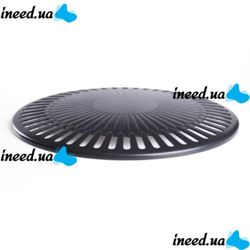 Non-stick round Frying Pan Grill grill for a 32 cm kitchen stove, Grill Lid made of durable material for frying meat and vegetables Black