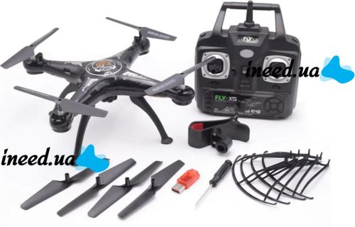 Radio-controlled quadcopter Syma X5SW-1 Black,White HD+ FPV with HD WI-FI camera on the remote control