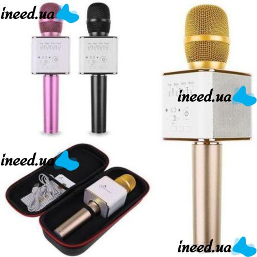 Бездротовий мікрофон для караоке Tuxun Q9 Black, Pink, Gold з чохлом