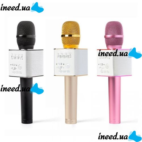 Бездротовий мікрофон для караоке Tuxun Q9 Black, Pink, Gold з чохлом