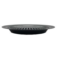 Non-stick round Frying Pan Grill grill for a 32 cm kitchen stove, Grill Lid made of durable material for frying meat and vegetables Black