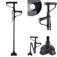 Folding Cane with Flashlight Second Handle EZ Up Cane