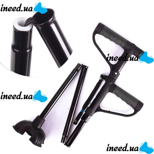Folding Cane with Flashlight Second Handle EZ Up Cane