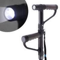 Folding Cane with Flashlight Second Handle EZ Up Cane
