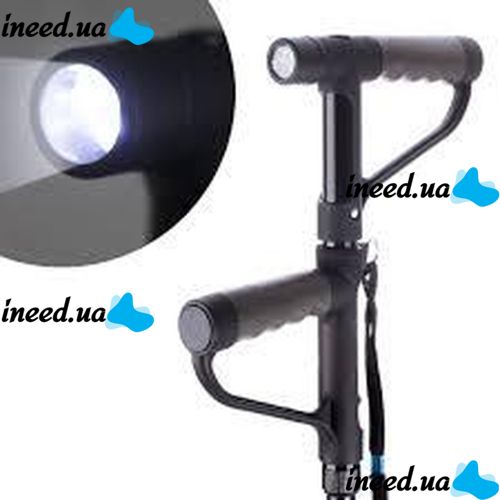 Folding Cane with Flashlight Second Handle EZ Up Cane