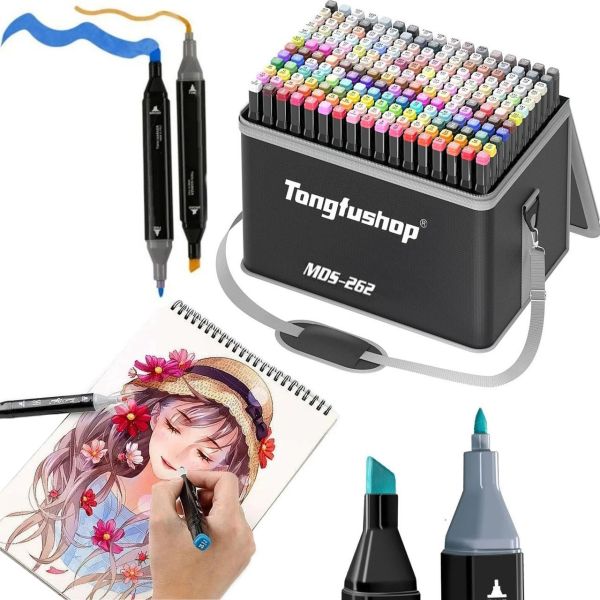 Touch Raven TR-262 Colors Professional Set of double-sided Sketch Markers for alcohol-based Drawing, Markers 262 pcs