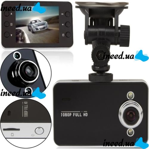 Автомобильный видеорегистратор DVR K6000 Full HD Vehicle Blackbox DVR 1080p, DVR 6000 FullHD, Авторегистратор экран 2,4 дюйма в салон машины Черный