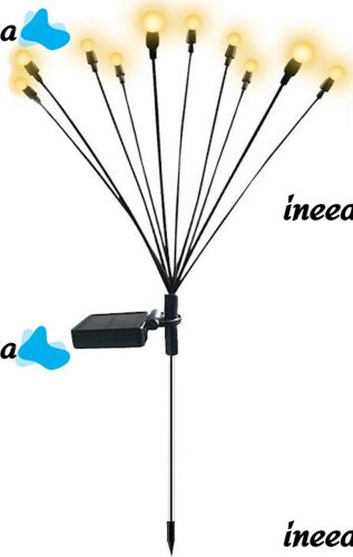 Вуличний садовий світильник Solar Sunari Lamp FLS-89 Світлячок 10 LED на сонячній батареї теплий білий, Ландшафтний ліхтар 72 см для саду