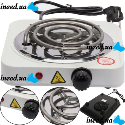 Електрична настільна спіральна плита на одну конфорку Hot Plate JX-1010B 1000W, одноконфорочная електроплита 1000Вт з термостатом на 5 положень