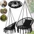 Подвесное кресло-качалка Outtec Boho XXL O-66487 120x80x60 см плетеная садовая качеля, бразильский гамак для дома и террасы до 150 кг Черный