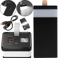 External Battery with Fast Charging Power Bank Hoco J89A 60000mAh 22.5W, Portable Battery Powerbank Hoco 18W with Flashlight and Strap Black