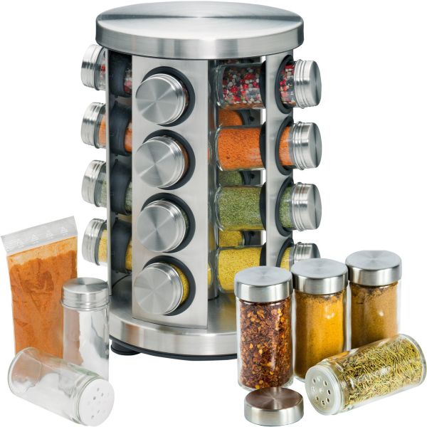 Spice Carousel R66-16 Spice Carousel with 16 compartments on a rotating stand. Steel set, stand, spice jars for 16 containers