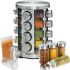 Карусель для специй Spice Carousel R66-16 на 16 отсеков на вращающейся подставке. Стальной набор, подставка, баночки для специй на 16 емкостей