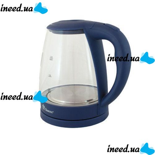 Domotec MS-8211 Blue 2200W 2.2L Glass electric kettle, electric kettle with RGB color backlight