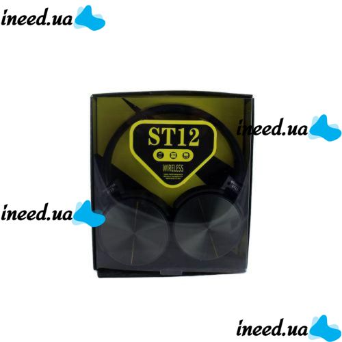 Бездротові Bluetooth навушники ST12 microSD Black