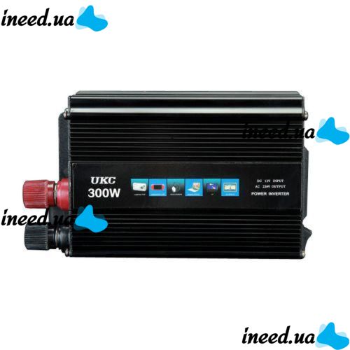 Перетворювач напруги інвертор 12-220V UKC AC/DC 300W SSK інвертор в коробці