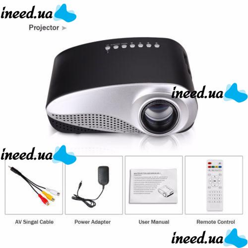 Portable Multimedia Projector with Speaker Led Projector RD-802 Black
