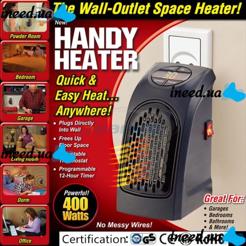 Термовентилятор Rovus Handy Heater 400W Черный, Электрический тепловентилятор, дуйка, обогреватель