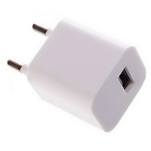 USB Адаптер - зарядка White 220V 1А кубик, блок питания