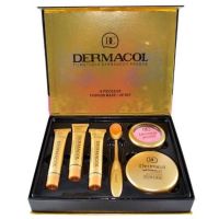 Набір тональних кремів Dermacol Make-up 6 в 1 M809 210, 211, 212 + Кисть щітка, Пудра, Рум'яна