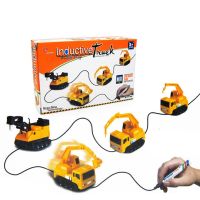 Induction tractor with crane Inductive Truck 777-002 rides along the line