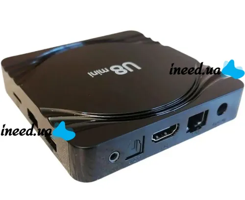 Smart TV Box U8 Mini 4Gb/32GB Android with remote control, 4K Android TV media player with built-in Wi-Fi module for TV Black