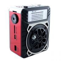 Golon RX-9133 rechargeable radio with flashlight and built-in SD player, USB, mains with battery, FM Radio Receiver Battery-powered speaker
