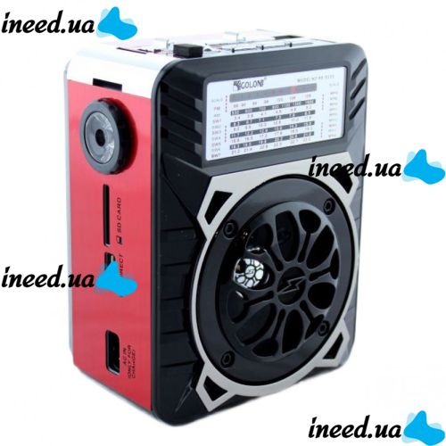 Golon RX-9133 rechargeable radio with flashlight and built-in SD player, USB, mains with battery, FM Radio Receiver Battery-powered speaker