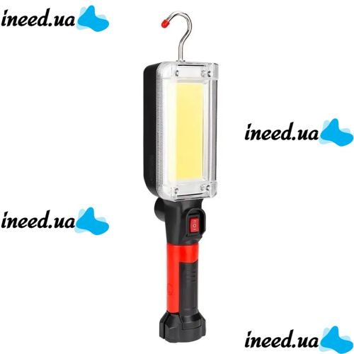 Аккумуляторный фонарь Bailong BL-ZJ-8859-B-COB 20w с крючком и магнитом подвесной ручной фонарик, светодиодная лампа для СТО, светильник