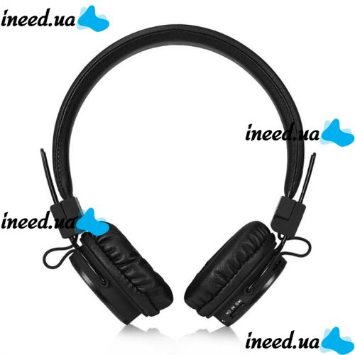 NIA X3 Wireless Over-ear Bluetooth Headphones with MP3 Player and FM Black, Full-size Bluetooth Stereo Headphones with Microphone and Radio Black